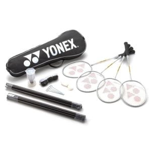 Yonex 4 jugador Raquetas Net Shuttlecock Bolsa Set