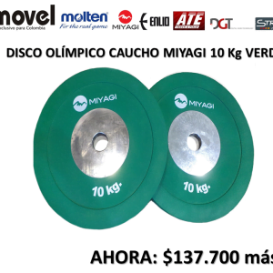 Discos Olímpicos Caucho y Hierro Diferente peso y Color